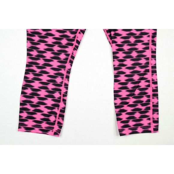 NEW Womens Small NIKE Relay Foldover Running Crop Capris Pink Black 799154-667 - Picture 3 of 3